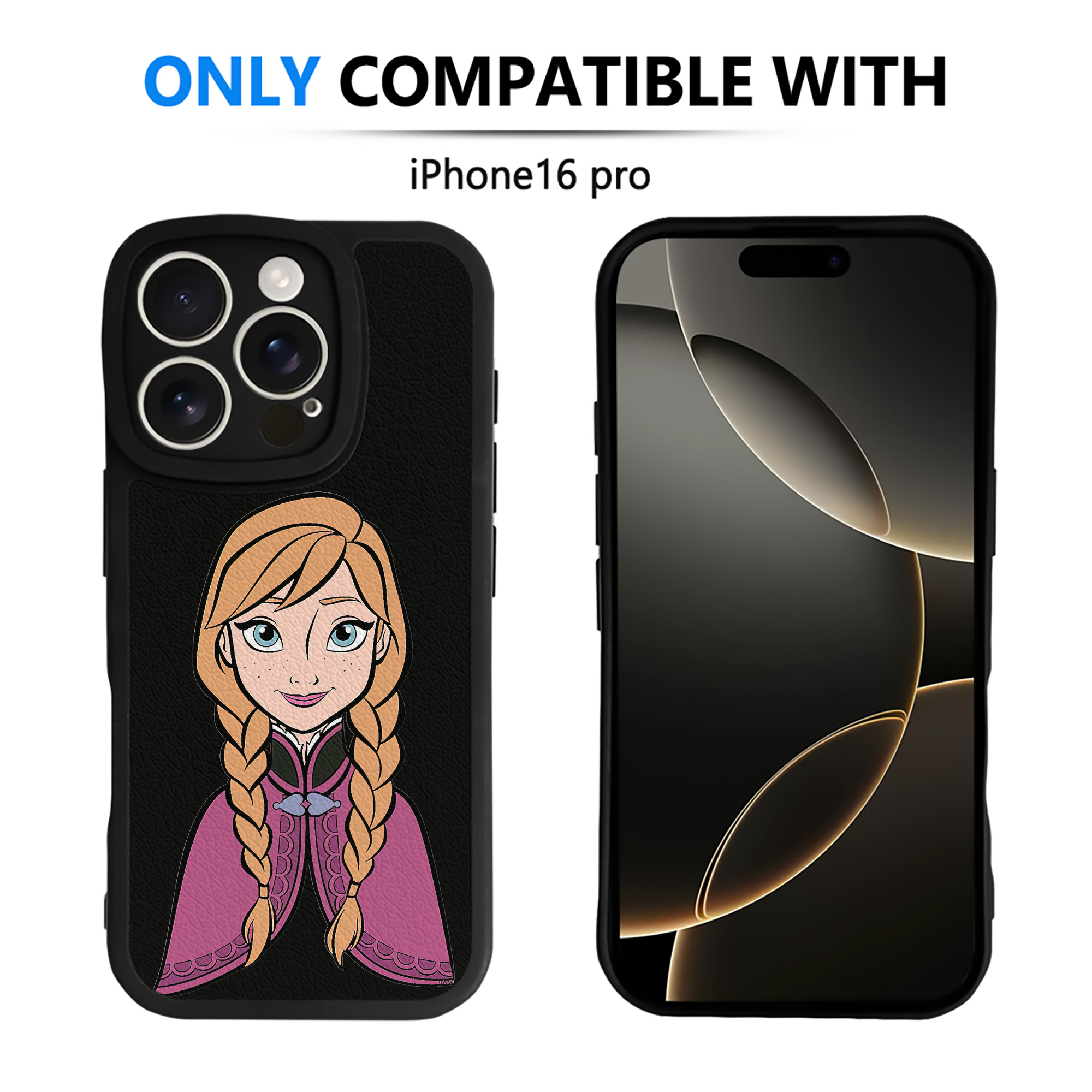 （画像用） アナと雪の女王 アンナ エルサ Frozen Anna Elsa 【iPhone 16シリーズ対応】シリコンスマホケース（レザー調） 材質：シリコン